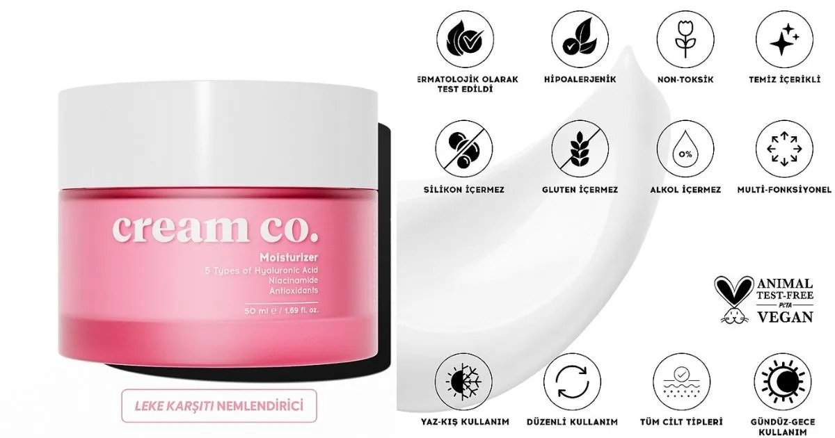 Cream Co. Moisturizer Nemlendirici Yüz Kremi