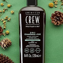 American Crew Chamomile Pine 3in1 Erkek Şampuan Saç Kremi Duş Jeli 250ml - 3