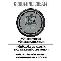 American Crew Grooming Cream Yüksek Parlaklık ve Güçlü Tutuşlu Saç Şekillendirici Krem 85g - 3