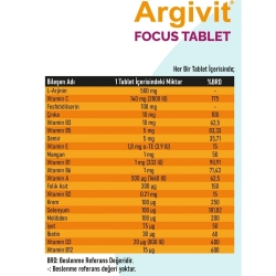 Argivit Focus Takviye Edici Gıda 30 Tablet - 4