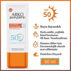 Arko Suncare SPF 50+ Çok Yüksek Koruma Yüz Güneş Kremi 50ml - 3