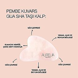 Aurelia Genève Rose Quartz Crystal Heart Gua Sha Yüz Masaj Taşı - 3