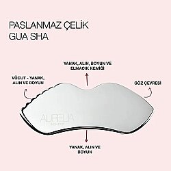 Aurelia Genève Paslanmaz Çelik Gua Sha Yüz Masaj Taşı - 3