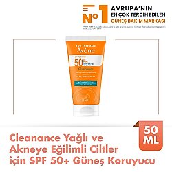 Avene Solaire Cleanance SPF 50+ Yağlı Ciltler için Güneş Koruyucu 50 ml - Kozmela