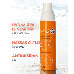 Avene Hassas Ciltler için Güneş Koruyucu Sprey SPF50+ 200ml - 4