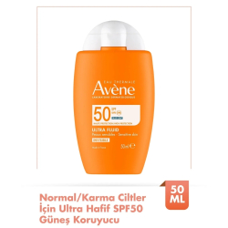Avene Ultra Fluid Invisible Normal ve Karma Ciltler İçin Ultra Hafif SPF50 Güneş Kremi 50ml