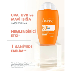 Avene Ultra Fluid Invisible Normal ve Karma Ciltler İçin Ultra Hafif SPF50 Güneş Kremi 50ml - 3