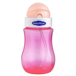 Baby Time Renkli Pipetli Bardak - Pembe - Baby Time