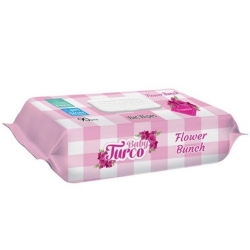 Baby Turco Islak Havlu Çiçek Demeti Freesia 90lı - Baby Turco