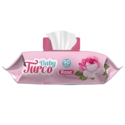 Baby Turco Islak Havlu Rose 90lı - Baby Turco