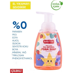 Babyton Çocuklar İçin Doğal Çilekli Köpük Sabun 350ml - 3
