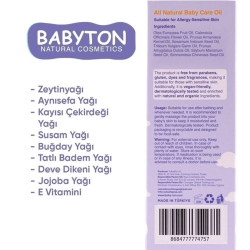 Babyton Doğal Nemlendirici Bebek Bakım Masaj Yağı 50ml - 2