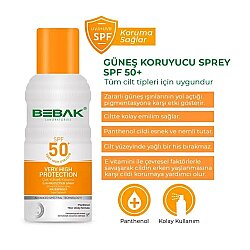Bebak Spf50+ Yüksek Koruma Etkili Güneş Koruyucu Sprey 150 ml - 3