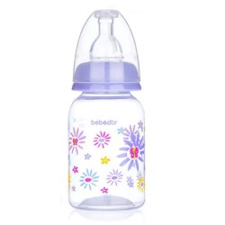 Bebedor Desenli Kulplu Biberon 125 ml 3+ Ay Mor - Bebedor