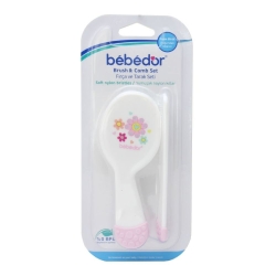 Bebedor Fırça Ve Tarak Seti Pembe-Çiçek - Bebedor