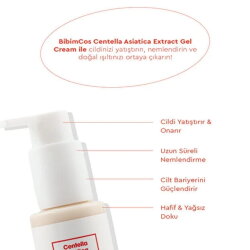 Bibimcos Centella Asiatica Extract Gel Cream 100ml - Cilt Yatıştırıcı ve Nemlendirici Jel Krem - 3