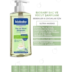 Biobaby Ultra Hassas Bebek & Çocuklar İçin Saç ve Vücut Şampuanı 3x500ml - 3