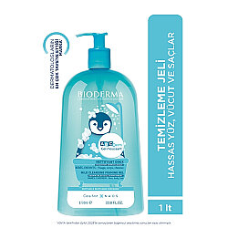 Bioderma ABCDerm Foaming Cleanser - Yüz Vücut ve Saç İçin Temizleyici Jel 1lt - Bioderma
