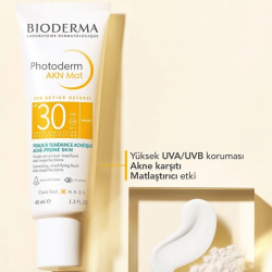 Bioderma Photoderm AKN Mat Yağlı Ciltler için Güneş Kremi SPF30 40ml - 3
