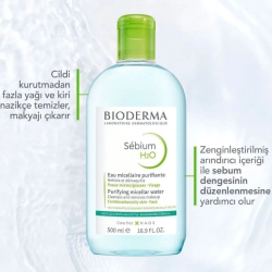 Bioderma Sebium H2O Yüz ve Makyaj Temizleme Suyu 500ml - 4