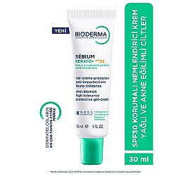 Bioderma Sebium Kerato+ SPF30 , Karşıtı AHA, Salisilik Asit İçeren Nemlendirici Krem 30ml - Bioderma