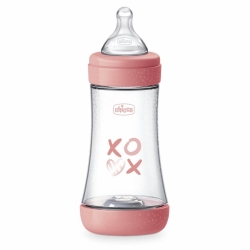Chicco Perfect 5 240 ml XOXO Desenli Anti Kolik 2 Ay Intui Flow Sistemli Silikon Biberon - Chicco