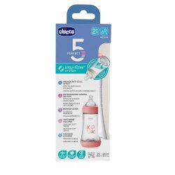 Chicco Perfect 5 240 ml XOXO Desenli Anti Kolik 2 Ay Intui Flow Sistemli Silikon Biberon - Chicco (1)