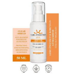 Clara Hygienics Clear Shield SPF50+ Leke Karşıtı Yüz Güneş Kremi 50ml - Clara Hygienics