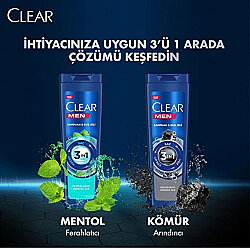 Clear Men 3 in 1 Arındırıcı Kömür Şampuan & Duş Jeli 350ml - 6