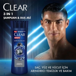 Clear Men 3'ü 1 Arada Arındırıcı Kömür Şampuan & Duş Jeli 350ml - 7