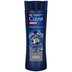 Clear Men 3'ü 1 Arada Arındırıcı Kömür Şampuan & Duş Jeli 350ml - 8