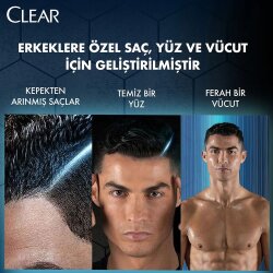 Clear Men 3'ü 1 Arada Ferahlatıcı Mentol Şampuan & Duş Jeli 350ml - 3