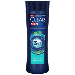 Clear Men 3'ü 1 Arada Ferahlatıcı Mentol Şampuan & Duş Jeli 350ml - 8