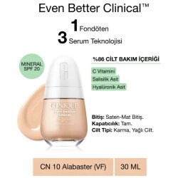 Clinique Even Better Clinical Fondöten CN 10 Alabaster 30ml - Clinique