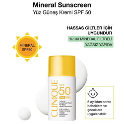 Clinique Yüz için Mineral Güneş Kremi SPF50 30 ml - Clinique