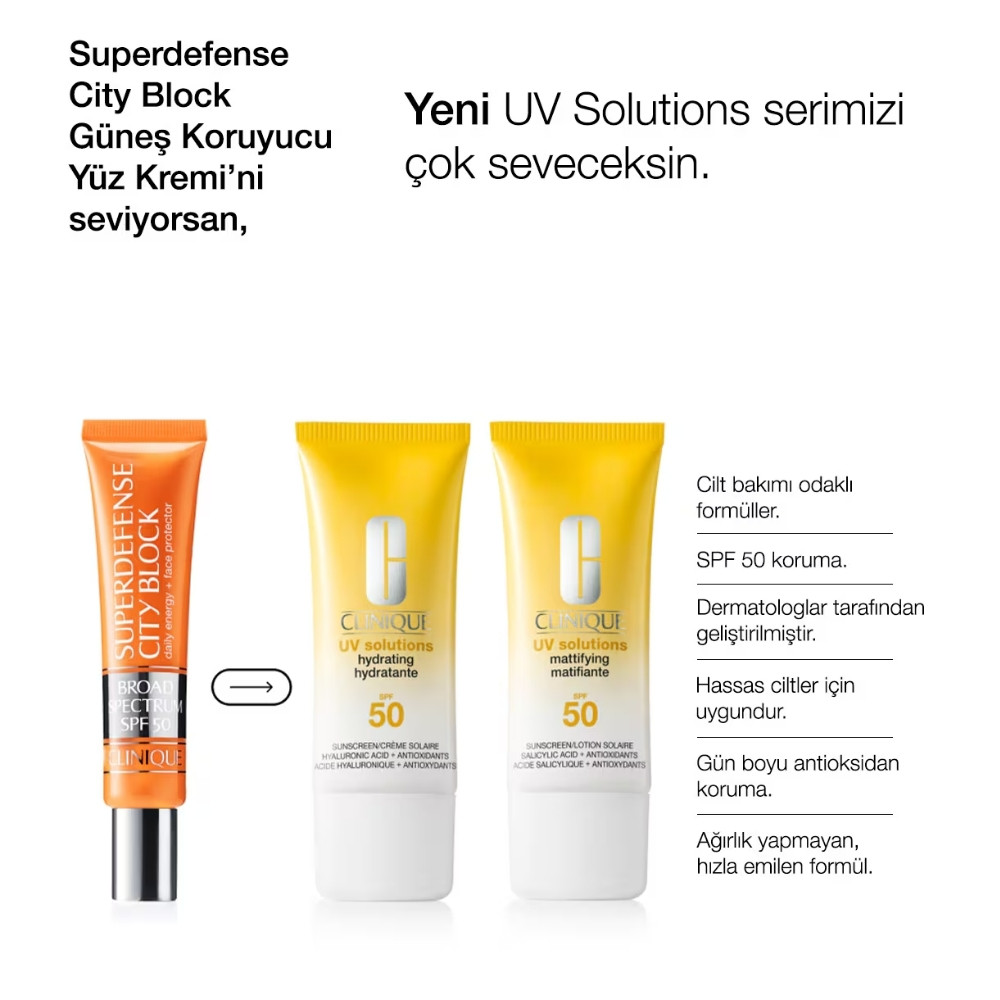 Clinique UV Solutions Hydrating SPF50+ Güneş Kremi 40 ml - 10