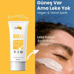 Clooe Vegan Glutensiz Leke Karşıtı 50 Spf Güneş Kremi 50 ml - 4