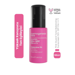 Cosmogenesis Labs Pembe SPF50 Ultra Koruyucu Ton Eşitleyici Vegan Yüz Güneş Kremi 50ml - Cosmogenesis Labs