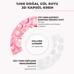 Dermokil %100 Doğal Gül Suyu Canlandırıcı Yenileyici 3D Kapsül Krem 50ml - 4