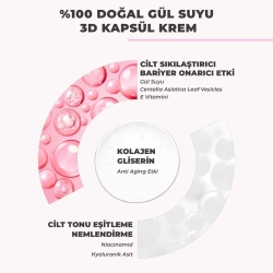 Dermokil %100 Doğal Gül Suyu Canlandırıcı Yenileyici 3D Kapsül Krem 50ml - 7