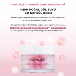 Dermokil %100 Doğal Gül Suyu Canlandırıcı Yenileyici 3D Kapsül Krem 50ml - 9