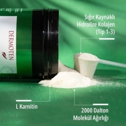 Dermoten Matcha Collagen (Tip I & Tip III Kolajen, Matcha, L-Karnitin) 300gr - 3