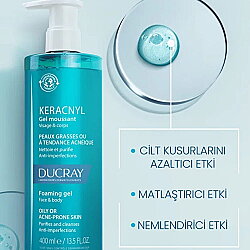 Ducray Keracnyl Yüz Temizleme Jeli 400ml - 4