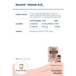 Dynavit Vitamin D3K2 Takviye Edici Gıda Sprey 10ml - 3