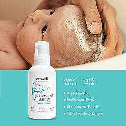 Ecowell Organik Yenidoğan Bebek Saç Ve Vücut Köpük Şampuanı 500ml - Ecowera (1)