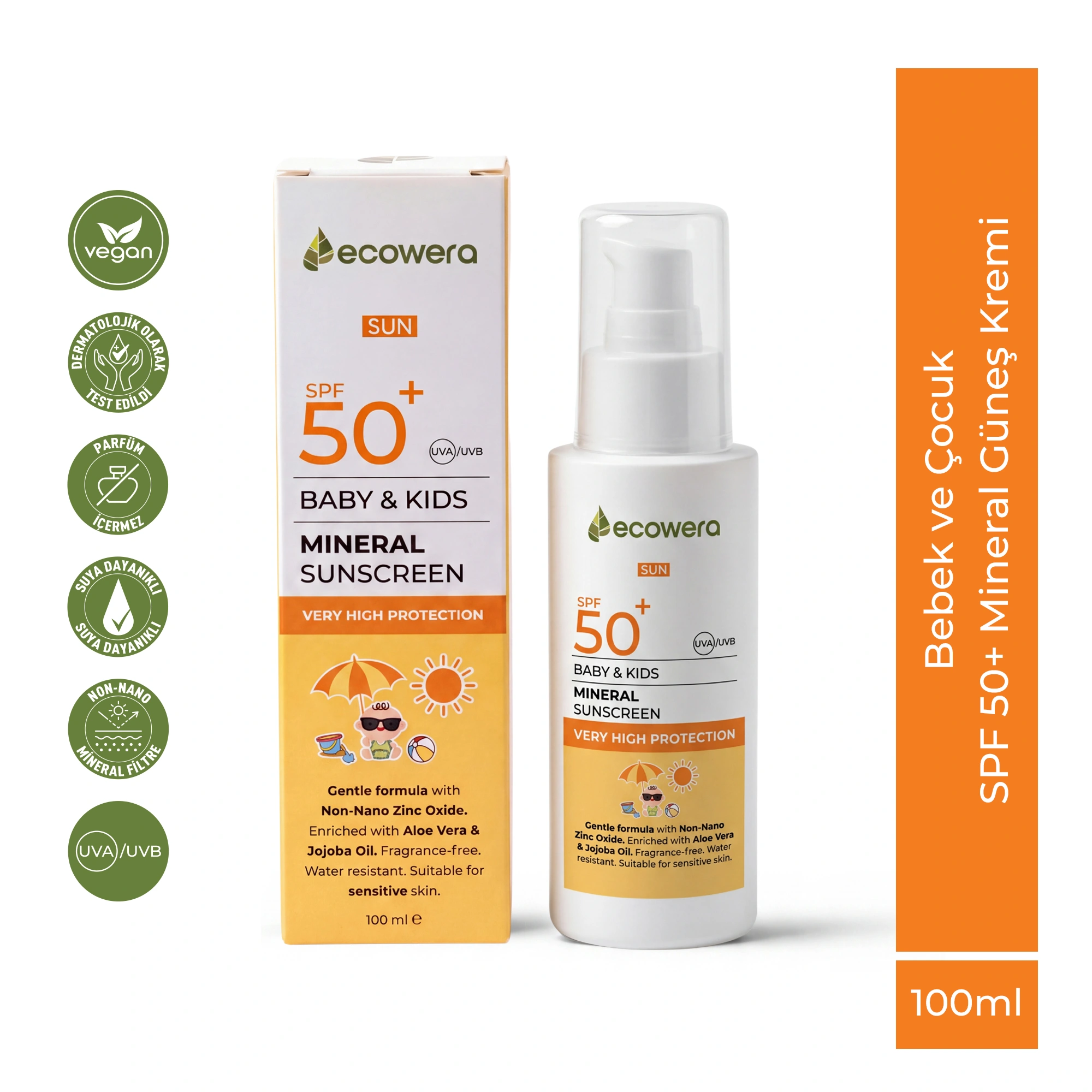 Ecowera SPF50+ Hydra Protect Mineral Güneş Kremi 150 ml - Ecowera