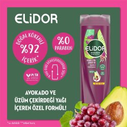 Elidor Doğanın Enerjisi Avokado & Üzüm Çekirdeği Yağı Şampuan 400ml - Elidor (1)