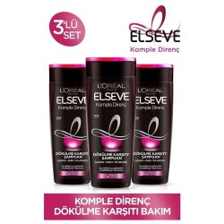 L'Oréal Paris Elseve Komple Direnç Dökülme Karşıtı Şampuan 390 ml 3 Adet - Elseve (1)