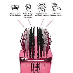 Fenda Dört Tarama Uçlu Dikdörtgen Saç Fırçası - Hot Magenta - Fenda (1)