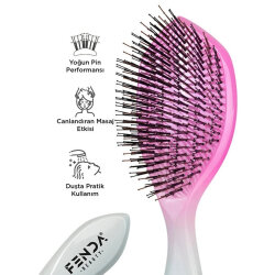 Fenda Dört Tarama Uçlu Profesyonel Saç Fırçası - Galaxy Pink - 3